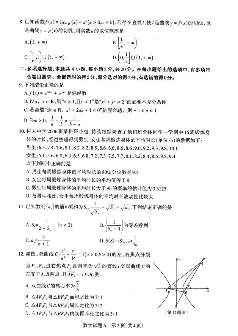 2023届山西省高考考前适应性测试（3月）一模丨数学_2024年2月_01每日更新_14号_2023届山西省高考考前适应性测试（3月）一模全科_2023届山西省高考考前适应性测试（3月）一模数学