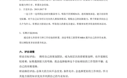 市场营销专业职业生涯规划书_E6-职业规划_46市场营销专业
