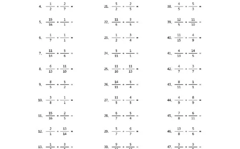 分数加法第91~100篇（高级）_编码0121-6年级数学口算计算_口算题（适合5年级）_分数-加法（200篇）_（分数）加法高级（100篇）