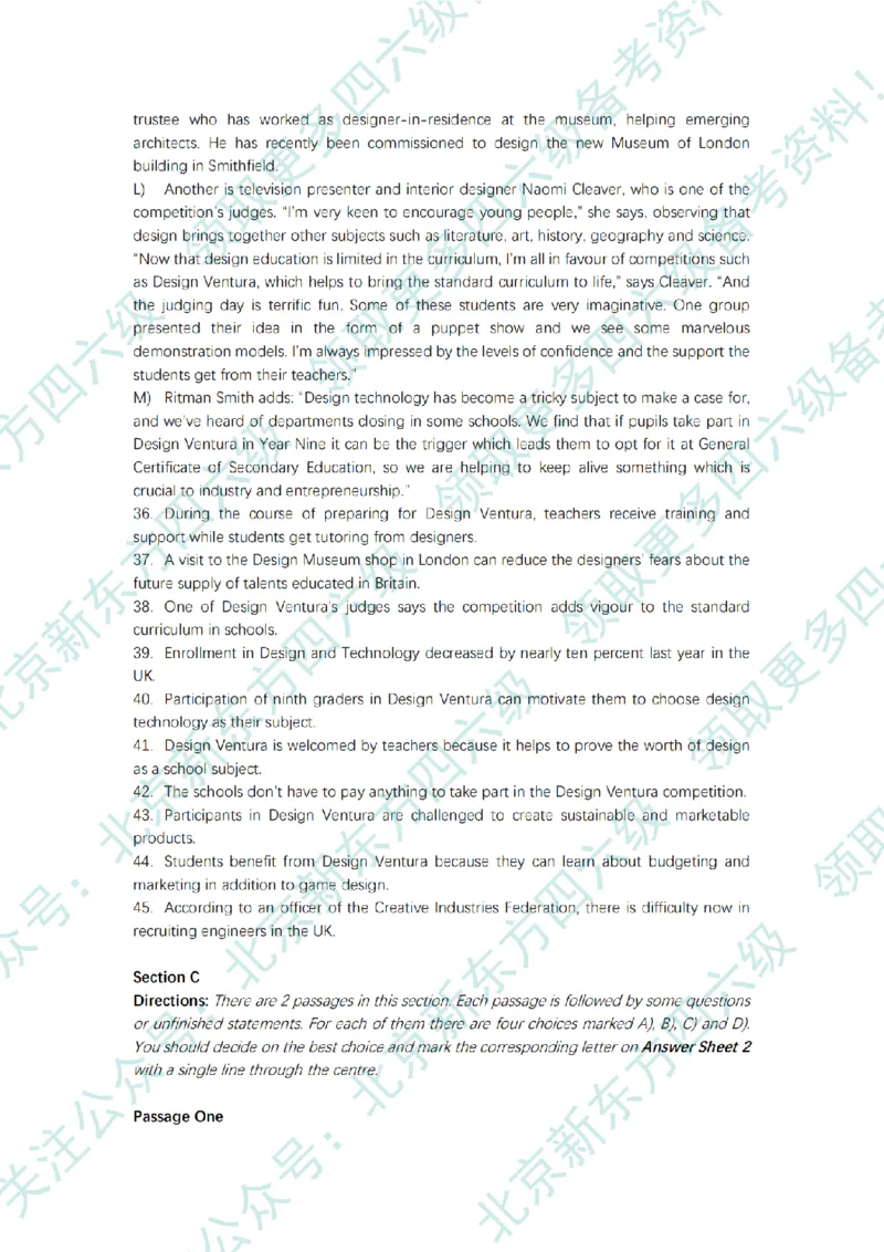 大学英语四级考试2025年6月真题题目+答案速查（新东方官方版）_英语四六级整合_英语四六级真题版本二此版为主此文件夹会持续更新_四级真题_1.四级真题+答案解析+听力音频(1989-2025)