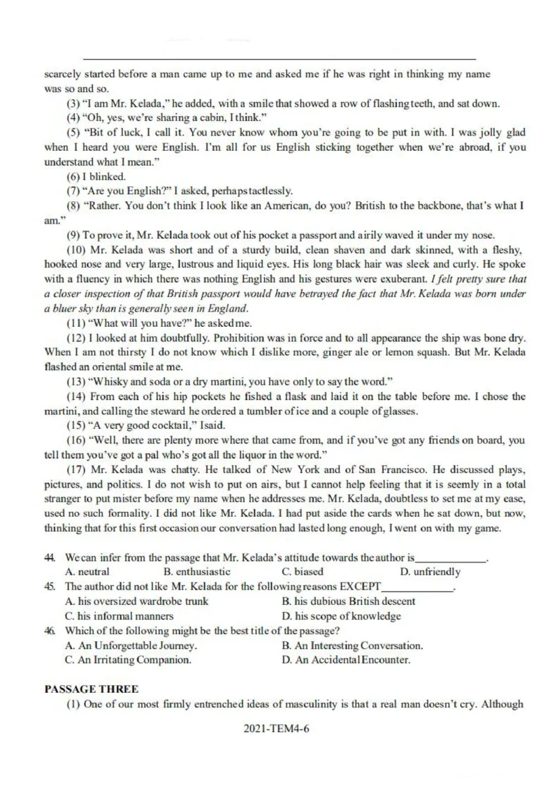 专四2021年真题_2025专四专八真题及备考资料_2025专四备考资料_01历年2009-2024专四真题及答案PDF_2009-2023年专四真题