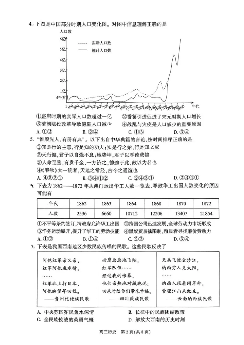 2024北京朝阳高三二模历史试题及答案(1)_2024年5月_025月合集_2024届北京市朝阳区高三二模
