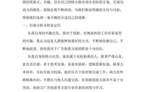 广告创意职业生涯规划_E6-职业规划_16广告专业(1)