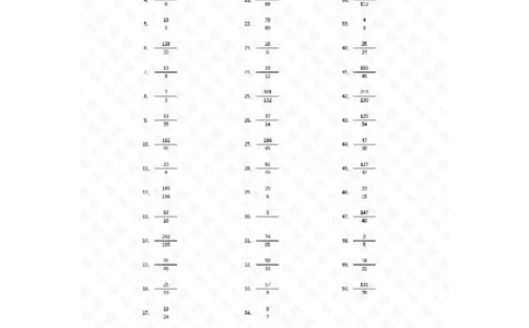 分数加法第51~70篇（高级）答案_编码0121-6年级数学口算计算_口算题（适合5年级）_分数-加法（200篇）_（分数）加法高级（100篇）
