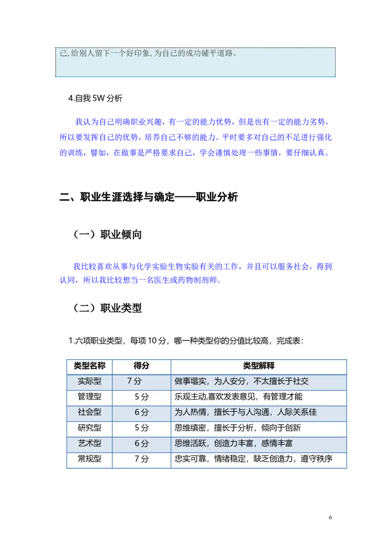 大学生职业生涯规划书(模板)_E6-职业规划_44医学专业