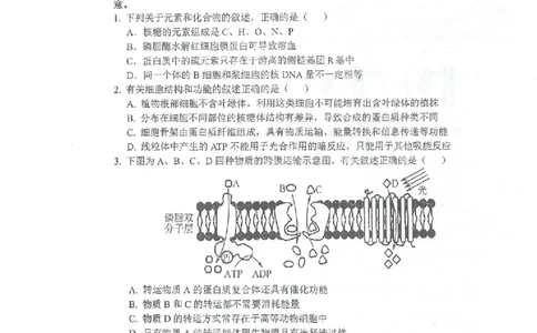 江苏省泰州中学2022-2023学年高三上学期期初调研考试生物试题(1)_2023年8月_028月合集_2023届江苏省泰州中学高三上学期期初调研考试