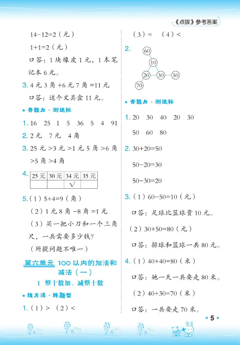 《点拨》数学1年级下册（RJ）_一年级上下册资料_小学一年级学习资料-25年更新版_1-04、小学一年级数学下册_1-4-2、练习题、作业、试题、试卷_人教版_电子册