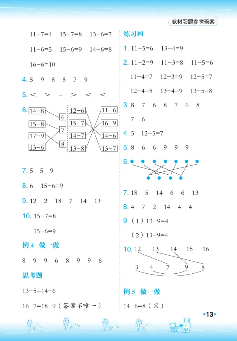 《点拨》数学1年级下册（RJ）_一年级上下册资料_小学一年级学习资料-25年更新版_1-04、小学一年级数学下册_1-4-2、练习题、作业、试题、试卷_人教版_电子册