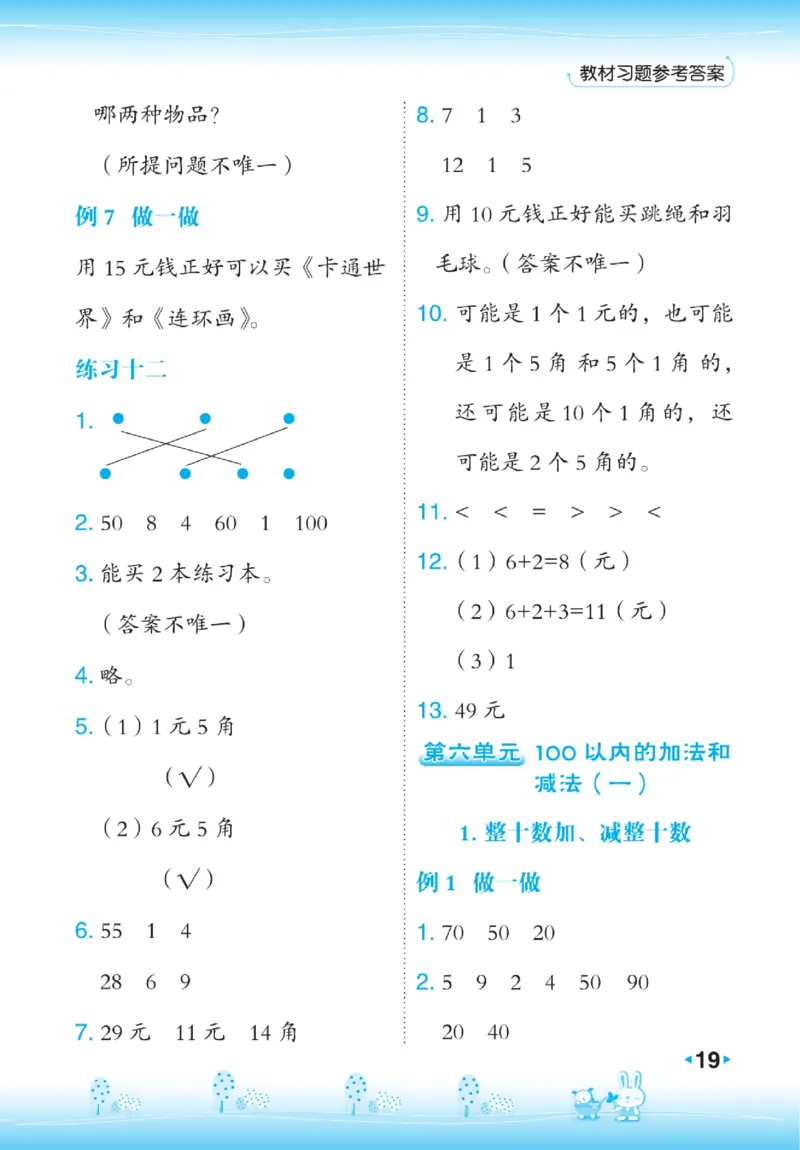 《点拨》数学1年级下册（RJ）_一年级上下册资料_小学一年级学习资料-25年更新版_1-04、小学一年级数学下册_1-4-2、练习题、作业、试题、试卷_人教版_电子册