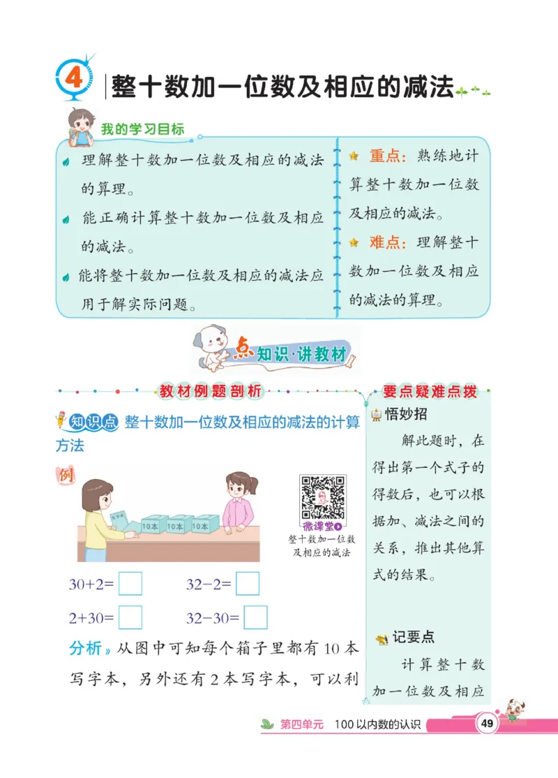 《点拨》数学1年级下册（RJ）_一年级上下册资料_小学一年级学习资料-25年更新版_1-04、小学一年级数学下册_1-4-2、练习题、作业、试题、试卷_人教版_电子册