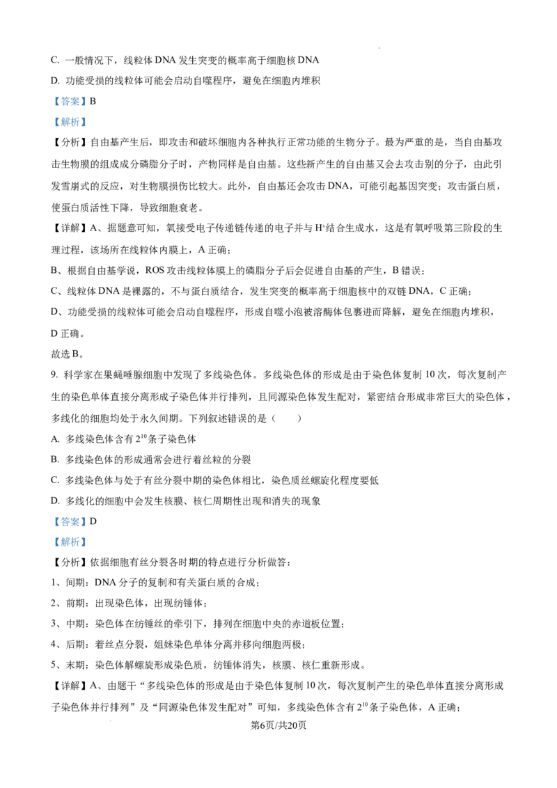 甘肃省平凉市第一中学校2025届高三上学期第四次阶段性考试生物答案_2025年1月_250102甘肃省平凉市第一中学校2025届高三上学期第四次阶段性考试（全科）_生物