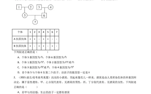 专题11基因的分离定律（原卷卷）_近10年高考真题汇编（必刷）_十年（2014-2024）高考生物真题分项汇编（全国通用）_十年（2014-2023）高考生物真题分项汇编（全国通用）