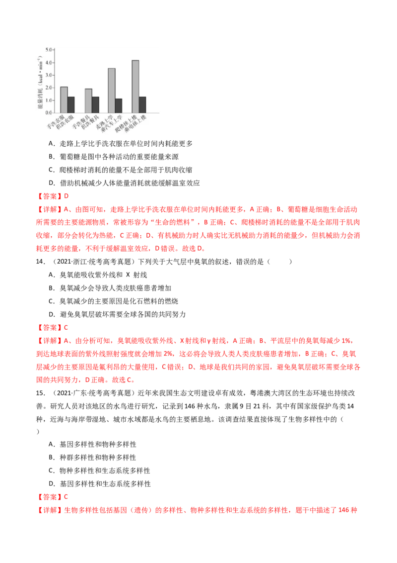 专题22生态系统和环境保护（解析卷）_近10年高考真题汇编（必刷）_十年（2014-2024）高考生物真题分项汇编（全国通用）_十年（2014-2023）高考生物真题分项汇编（全国通用）