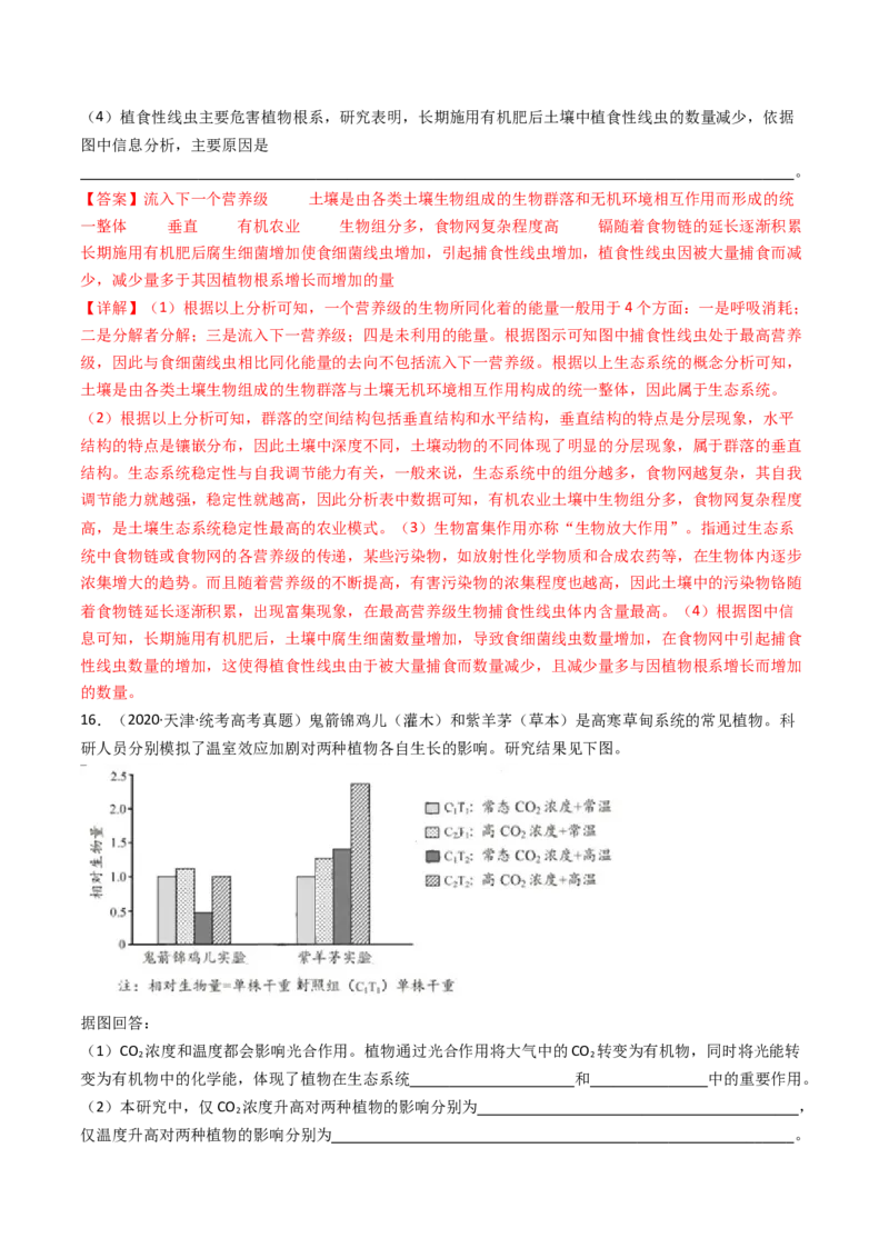 专题22生态系统和环境保护（解析卷）_近10年高考真题汇编（必刷）_十年（2014-2024）高考生物真题分项汇编（全国通用）_十年（2014-2023）高考生物真题分项汇编（全国通用）