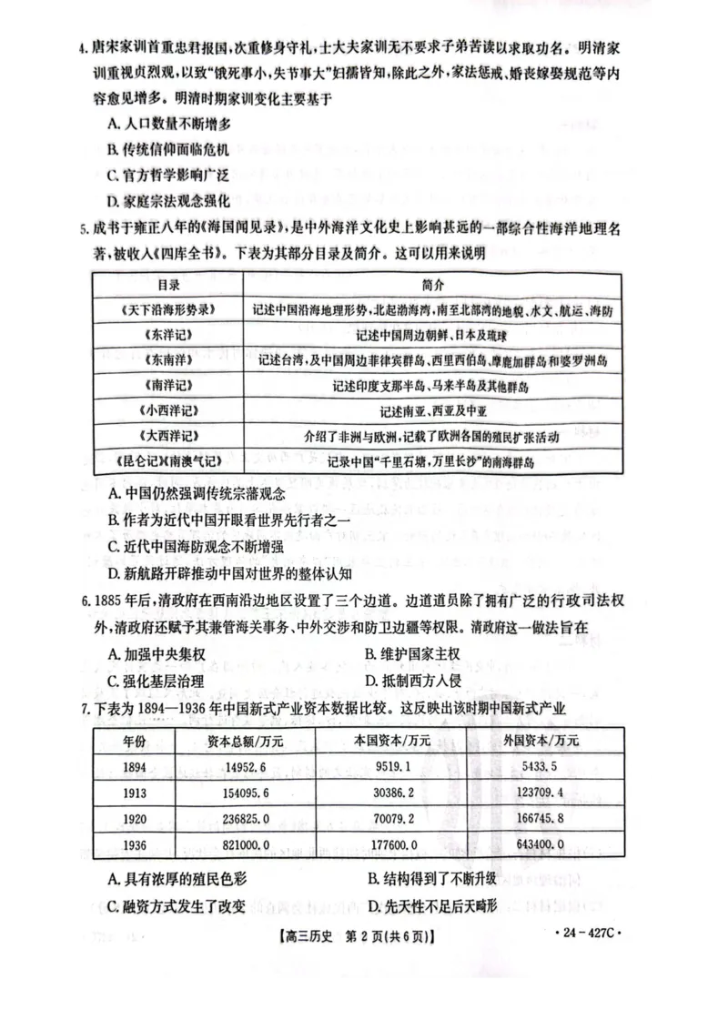 2024届广西高三4月多市联考(金太阳24-427C)历史试卷(1)_2024年4月_024月合集_2024届广西高三4月多市联考(金太阳24-427C)