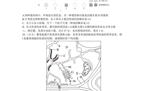 江苏省淮安市2024届高三上学期开学调研测试生物(1)_2023年9月_029月合集_2024届江苏省淮安市高三上学期开学调研测试