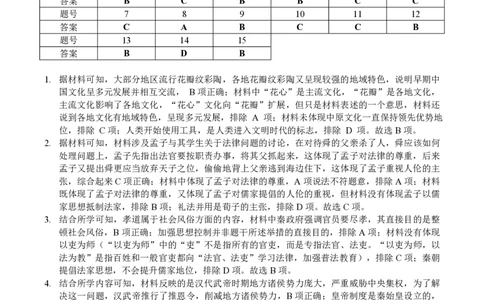 重庆市缙云教育联盟2023-2024学年高三上学期8月月考历史答案(1)_2023年8月_028月合集_2024届重庆市缙云教育联盟高三8月联考