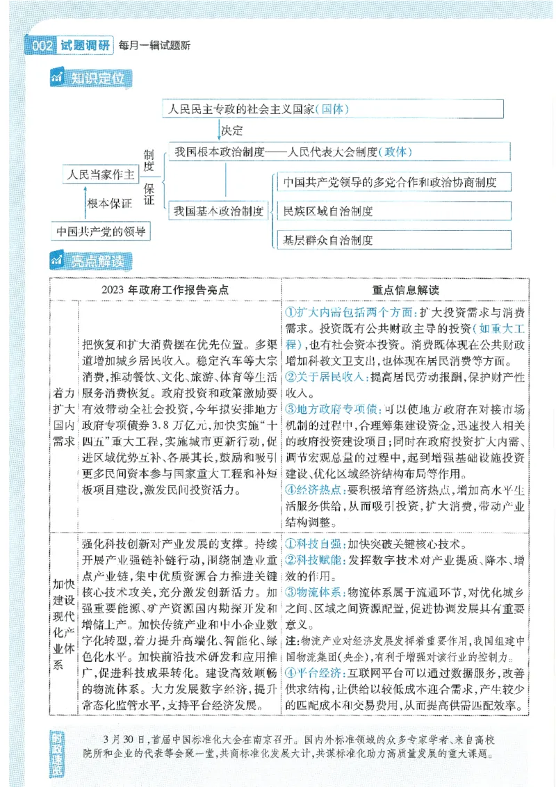 试题调研第十辑政治热点时政_2023高考押题卷_试题调研8910期考前推荐看的三期_试题调研第十期考前抢分必备_试题调研第十辑