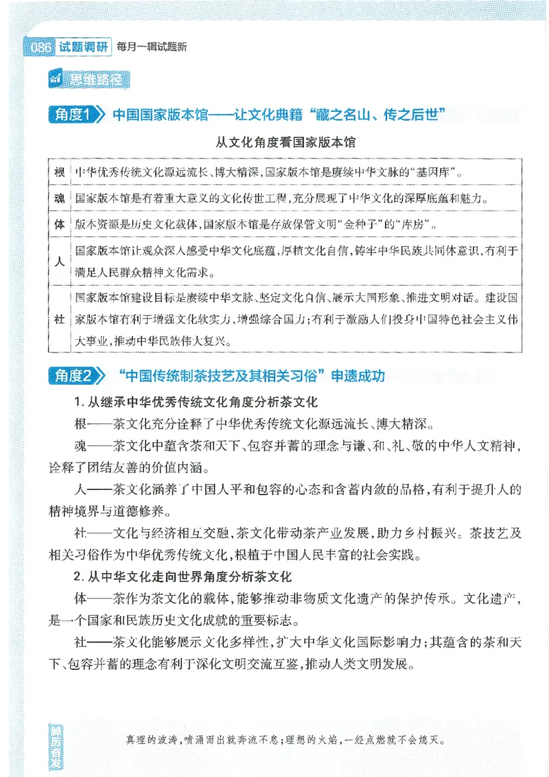 试题调研第十辑政治热点时政_2023高考押题卷_试题调研8910期考前推荐看的三期_试题调研第十期考前抢分必备_试题调研第十辑
