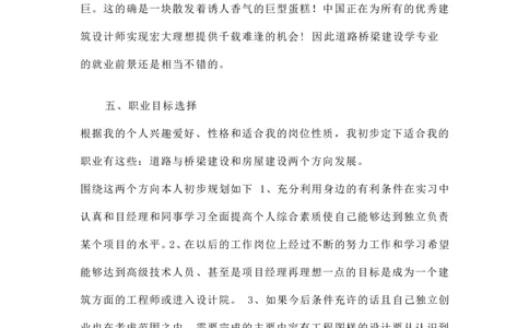 大学生职业生涯规划-道桥专业_E6-职业规划_86道路桥梁专业