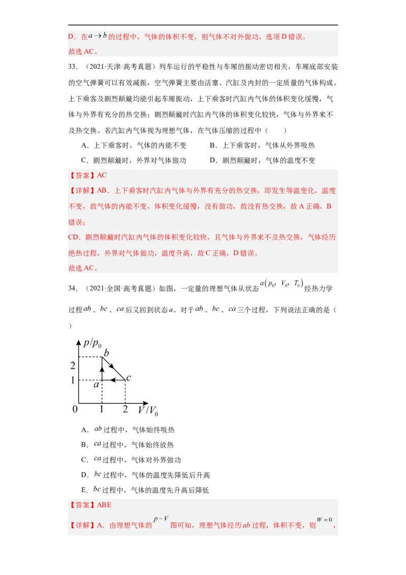 专题15热学(解析版)_赠送：2008-2024全套高考真题_高考物理真题_送高考物理五年真题(2019-2023)分项汇编（全国通用）