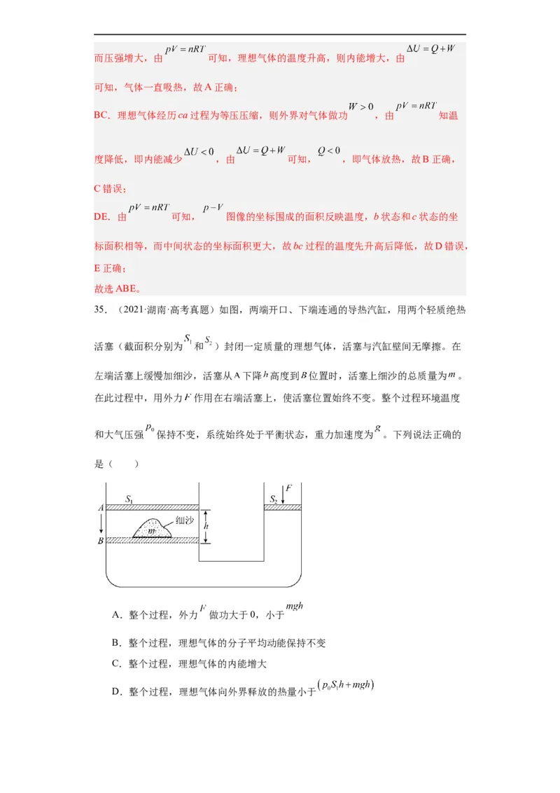 专题15热学(解析版)_赠送：2008-2024全套高考真题_高考物理真题_送高考物理五年真题(2019-2023)分项汇编（全国通用）