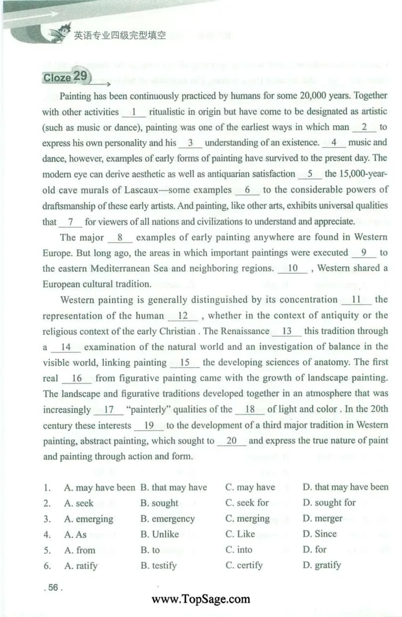 冲击波专业4级完型填空_2025专四专八真题及备考资料_2009-2024专四真题+备考资料_2024专四备考资料合辑（电子书）_24专四完形填空_冲击波系列专四完形填空
