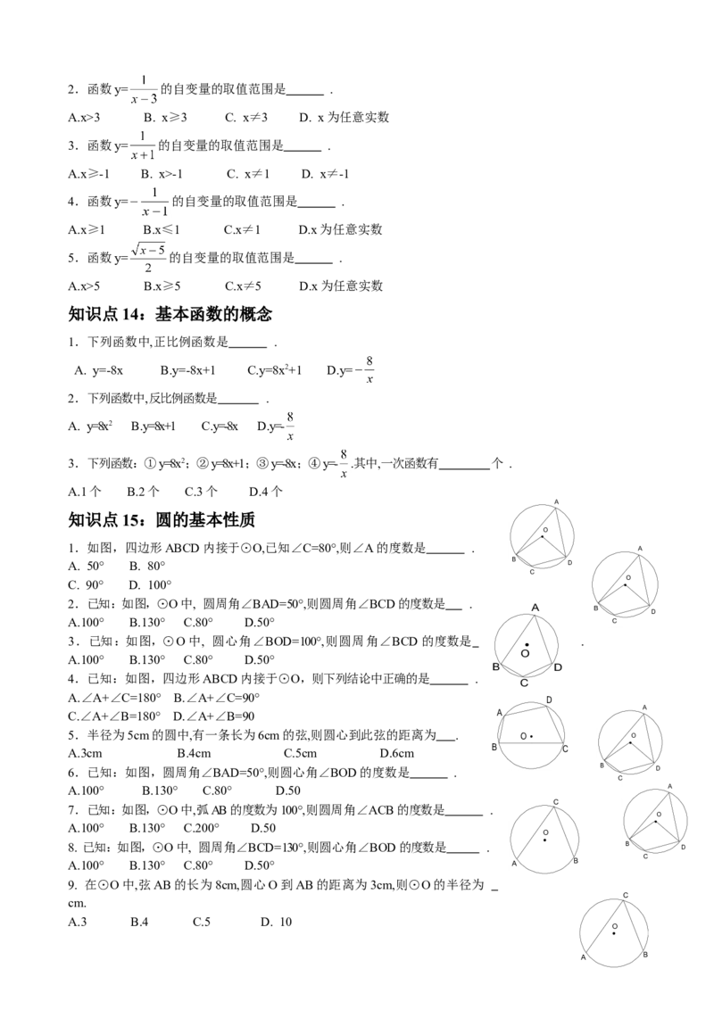 品优教学中考数学重点知识点及重要题型_赠送小初高学霸笔记等_小初高知识点_小初高知识点_中考数学知识点