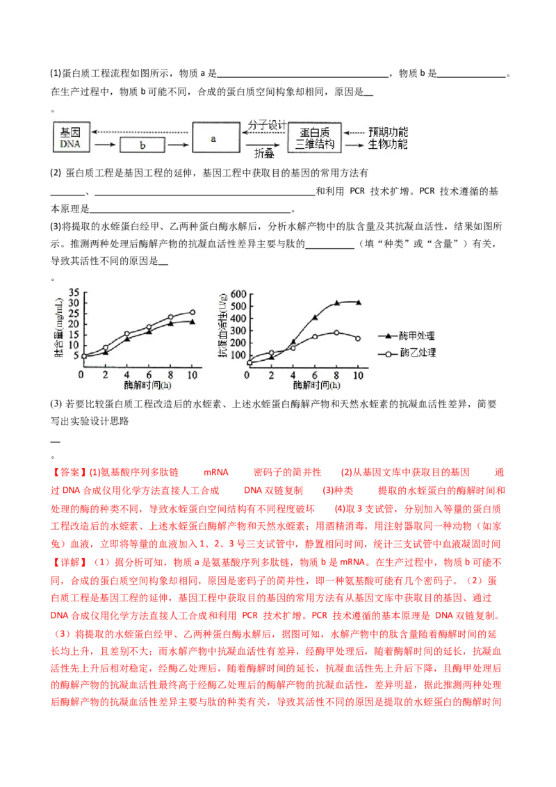 专题25基因工程（解析卷）_近10年高考真题汇编（必刷）_十年（2014-2024）高考生物真题分项汇编（全国通用）_十年（2014-2023）高考生物真题分项汇编（全国通用）