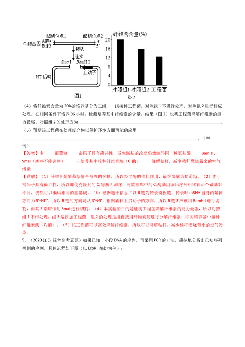 专题25基因工程（解析卷）_近10年高考真题汇编（必刷）_十年（2014-2024）高考生物真题分项汇编（全国通用）_十年（2014-2023）高考生物真题分项汇编（全国通用）
