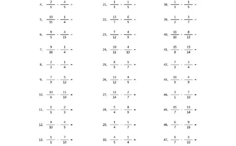 分数减法第51~70篇（高级）_编码0121-6年级数学口算计算_口算题（适合5年级）_分数-减法（200篇）_（分数）减法高级（100篇）
