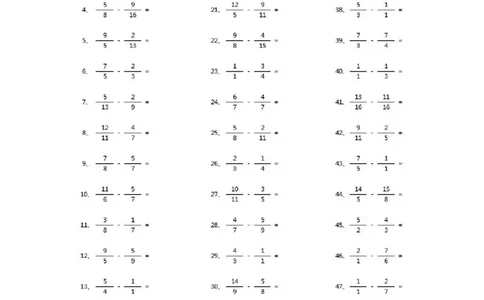 分数减法第51~70篇（高级）_编码0121-6年级数学口算计算_口算题（适合5年级）_分数-减法（200篇）_（分数）减法高级（100篇）