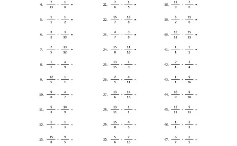 分数减法第51~70篇（高级）_编码0121-6年级数学口算计算_口算题（适合5年级）_分数-减法（200篇）_（分数）减法高级（100篇）