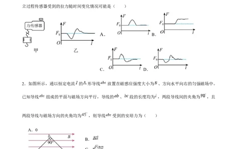 江苏省泰州中学2025届高三上学期一模试题物理Word版含答案_2025年1月_250109江苏省泰州中学2025届高三上学期一模试题
