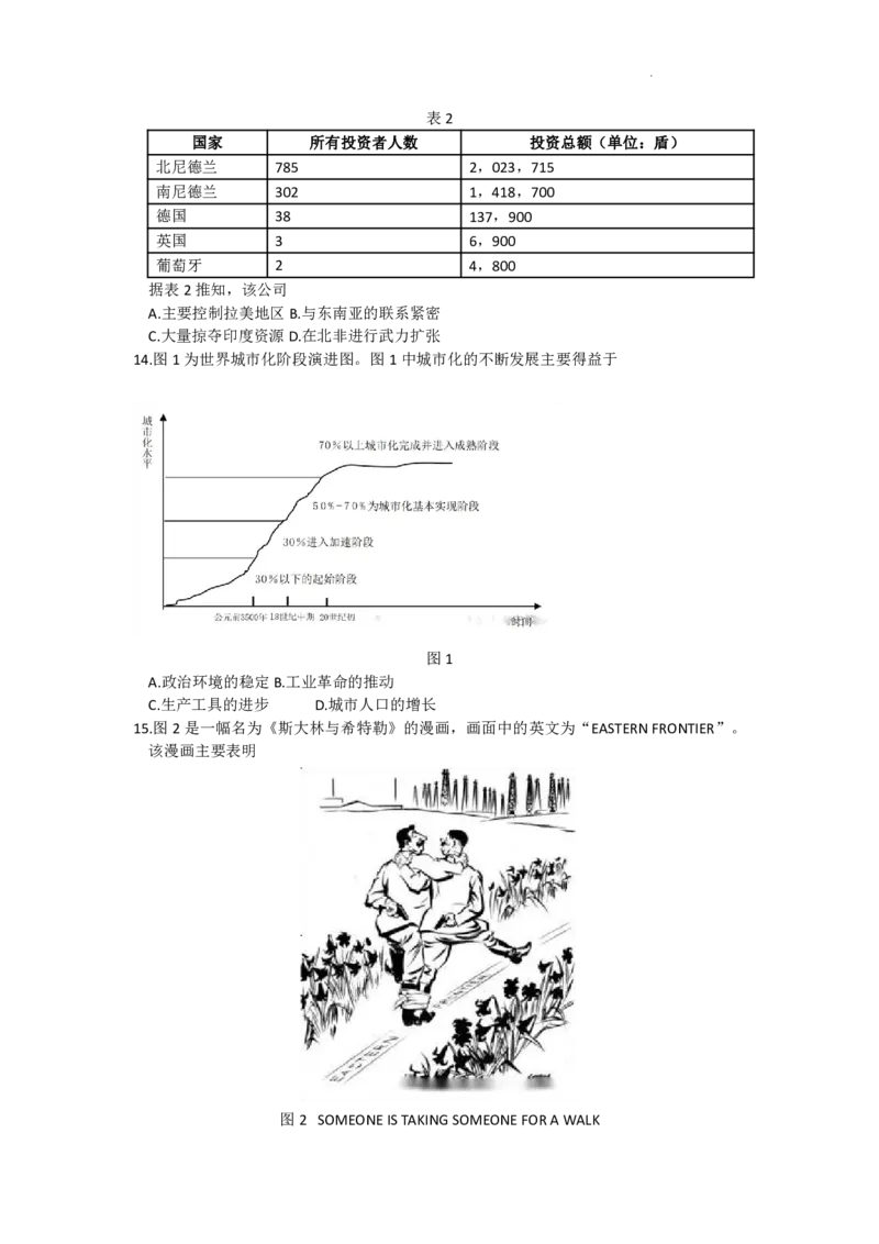 2024届河北省石家庄市普通高中学校毕业年级教学质量检测(二)历史试卷(1)_2024年4月_024月合集_2024届河北石家庄高三教学质量检测（二）