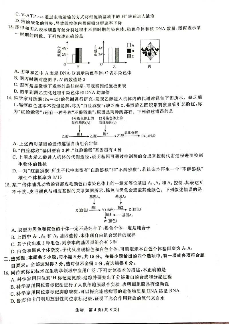 辽宁省名校联盟2023-2024学年高三上学期9月联考生物(1)_2023年9月_029月合集_2024届辽宁省名校联盟高三上学期开学统考