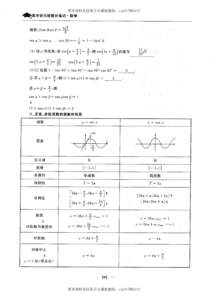 数学状元笔记高中-276页_赠送小初高学霸笔记等_赠_高考状元笔记