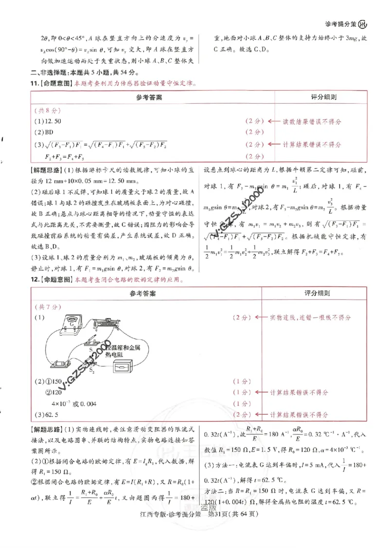 王后雄高考押题预测卷2024江西专版诊考提分册_2024高考押题卷_22024王hou雄_16王后雄押题_2024年王后雄高考押题预测卷（江西专版）