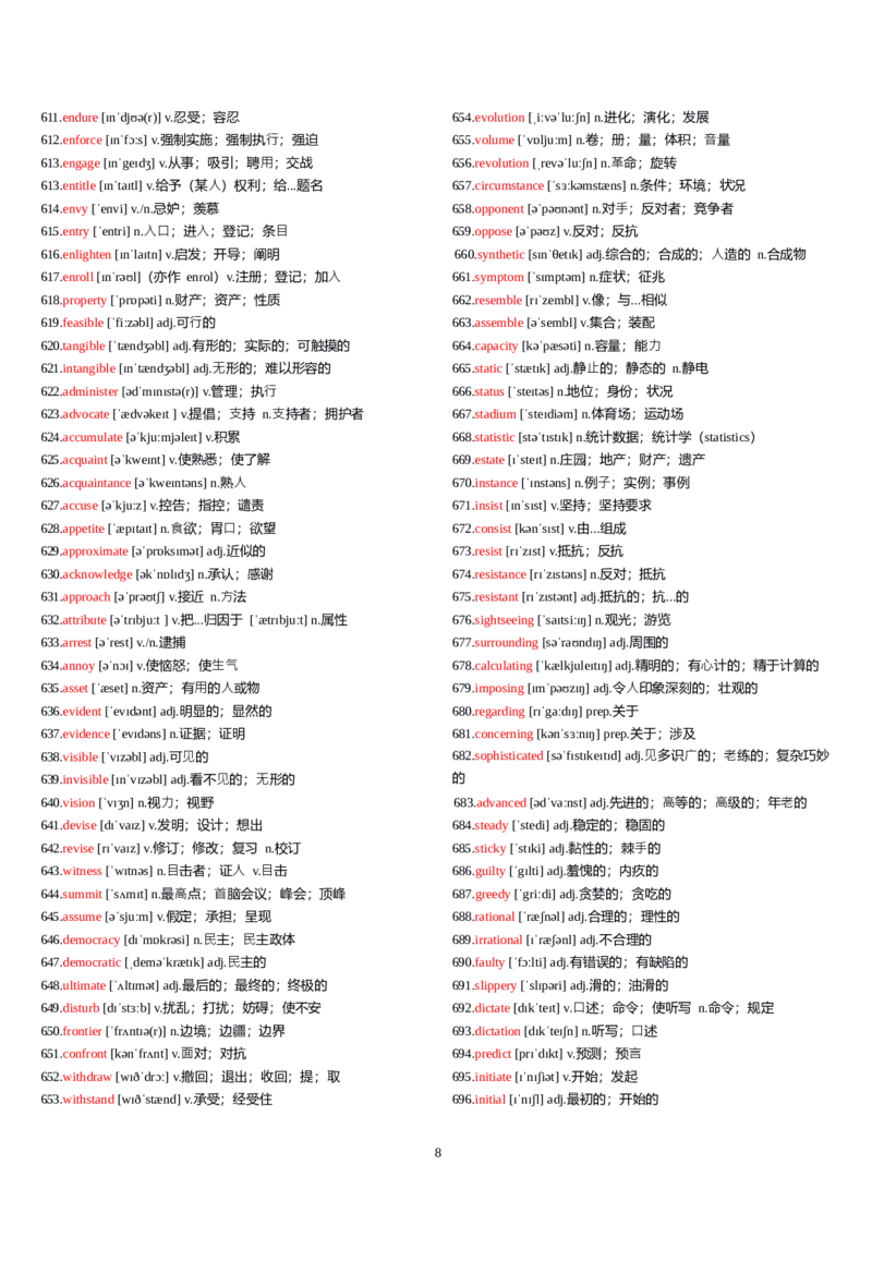 四级1500核心词有音标_英语四六级整合_英语四六级真题版本一此版本可作为补充_大学英语CET4_X0_02-高频词汇+答题卡