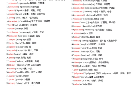 四级1500核心词有音标_英语四六级整合_英语四六级真题版本一此版本可作为补充_大学英语CET4_X0_02-高频词汇+答题卡
