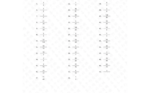 分数除法第1-20篇答案_编码0121-6年级数学口算计算_口算题（适合6年级）(1)_分数-除法（200篇）_（分数）除法高级（100篇）