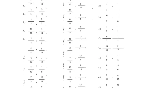 分数加减混合第41-60篇（高级）_编码0121-6年级数学口算计算_口算题（适合5年级）_分数-加减混合（280篇）_（分数）加减混合高级2～（80篇）
