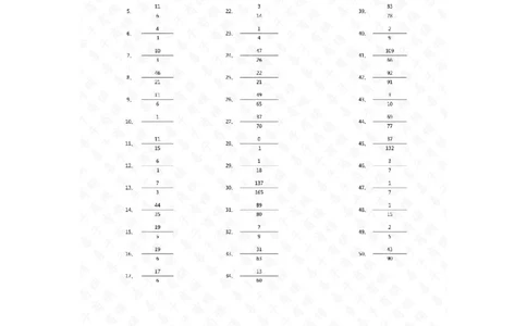 分数加减混合第91~100篇（初级）答案_编码0121-6年级数学口算计算_口算题（适合5年级）_分数-加减混合（280篇）_（分数）加减混合初级（100篇）