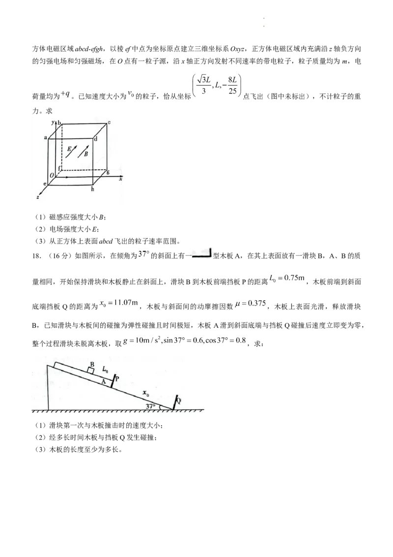 2024届山东省潍坊市高三下学期一模物理试题_2024年3月_013月合集_2024届山东省潍坊市滨州市高三一模_2024届山东省潍坊市滨州市高三一模物理