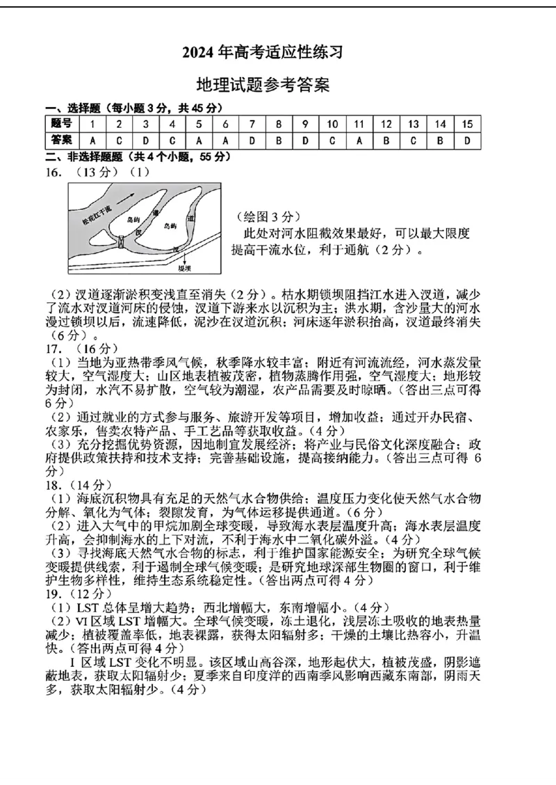 2024届山东省烟台市、德州市高三下学期二模地理试题(1)_2024年5月_025月合集_2024届山东省烟台市德州市高三下学期二模考试