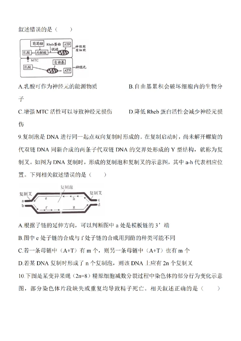 江苏省淮安市五校联盟2024届高三上学期10月学情调查测试生物(1)_2023年10月_0210月合集_2024届江苏省淮安市五校联盟高三上学期10月学情调查测试