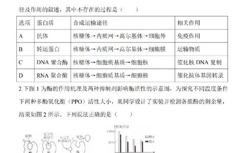 江苏省淮安市五校联盟2024届高三上学期10月学情调查测试生物(1)_2023年10月_0210月合集_2024届江苏省淮安市五校联盟高三上学期10月学情调查测试