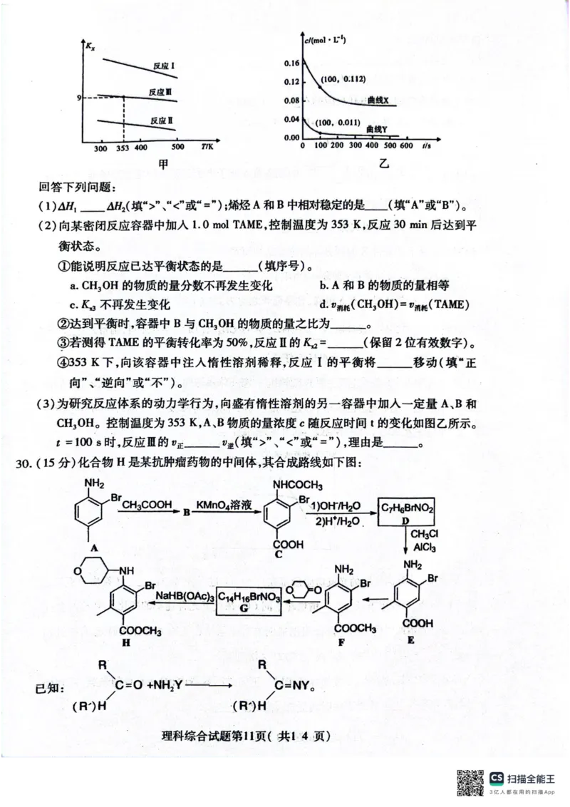 2024届山西省临汾市高三下学期适应性训练考试（三）理科综合试题_2024年5月_01按日期_1号_2024届山西省临汾市高三下学期考前适应性训练(三)