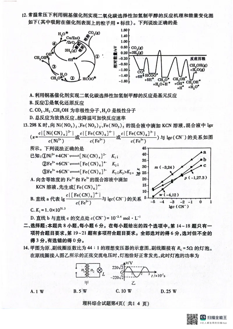 2024届山西省临汾市高三下学期适应性训练考试（三）理科综合试题_2024年5月_01按日期_1号_2024届山西省临汾市高三下学期考前适应性训练(三)