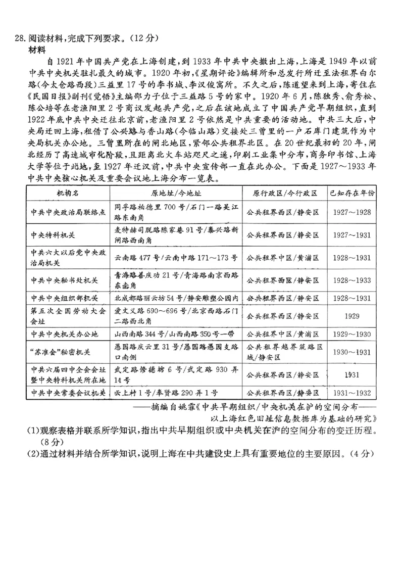 河南省TOP二十名校2024届高三上学期调研考试（四）历史(1)_2023年10月_01每日更新_18号_2024届河南省TOP二十名校高三上学期调研考试（四）